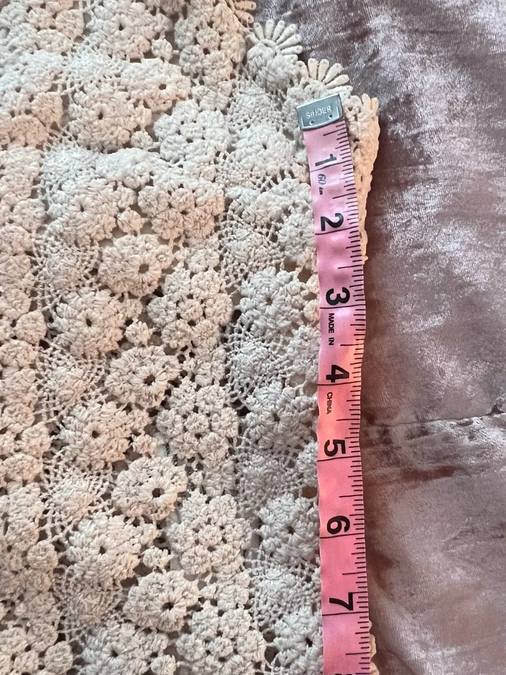 H&M Cream Floral Crochet V-Neck Camisole